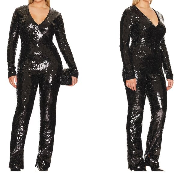 Good American Sequin Jumpsuit Size 3 Black | NWT | Style GJ0035 - Picture 8 of 8